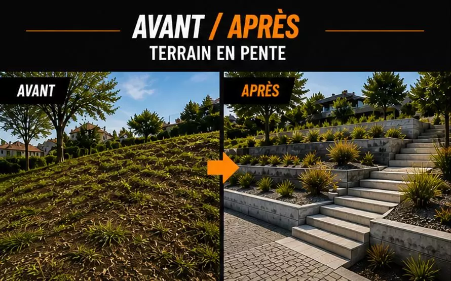 avant apres terrain-en-pente-amenagement-angers jbtp